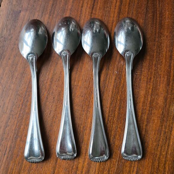 Towle Hamilton Teaspoons Stainless Steel Germany 18/8 Satin Handle Set of 4 - Picture 4 of 7